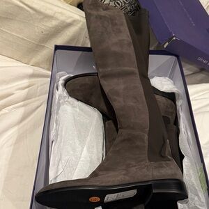 Stuart Weitzman Taupe Over the Knee Boots